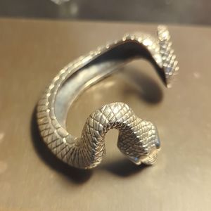 Jeff Deegan Sterling serpent cuff bracelet